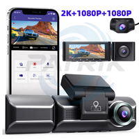 Caméra de tableau de bord 4K à 3 objectifs avec vision nocturne 360 ° 4CH panoramique voiture DVR WiFi Ultra HD enregistrement Brv 360 caméra et Dvr pour voiture Hondas