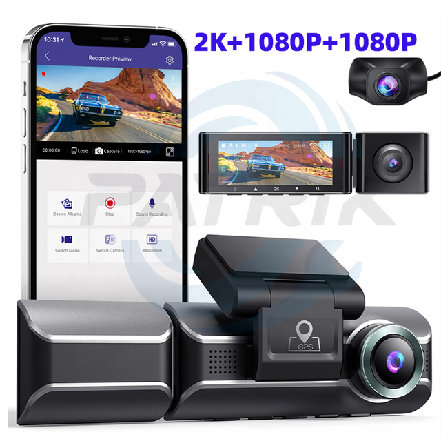 4K 3-Lens Dash Cam with Night Vision 360° 4CH Panoramic Car DVR WiFi Ultra HD Recording Brv 360 Camera and Dvr for Hondas Car