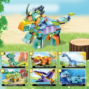 Blocchi da Costruzione per Bambini Unisex a Tema Dinosauro, 40 Pezzi in Plastica ABS, Vendita all'Ingrosso, Piccole Particelle Educative - Product Image 2