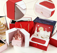 Boîte cadeau haut de gamme pour mariage et Noël, en papier rigide gaufré 3D personnalisé en usine, fabriquée à partir de matériaux recyclés, pour la sculpture sur papier