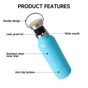 برومو معتمد من BSCI زجاجة مياه للهدايا سائبة من الفولاذ المقاوم للصدأ بسعر مخصص طباعة أغطية متعددة - Product Image 3