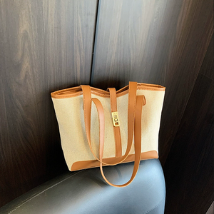 Sac fourre-tout de luxe rétro pour femme, grande capacité, en cuir PU avec fermeture éclair, polyester, style décontracté d'été, vente chaude - Product Image 4