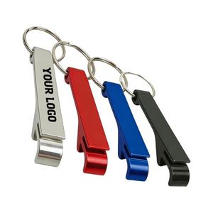 Factory Direct Sales Customizable Logo Portable Mini Pocket Aluminum Alloy Beer Bottle Opener <b>Keychain</b> Metallic Printing - Product Image 1