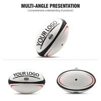 Ballon de rugby gonflable en caoutchouc, taille officielle mini, logo personnalisé