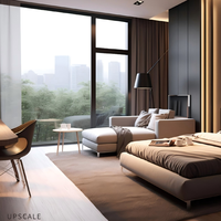 Ventanas de Madera de Aluminio Wenge con Aislamiento Térmico de Diseño Moderno para Casa Pasiva