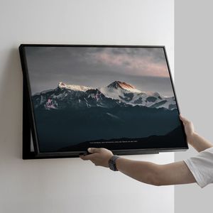 Toile encadrée du mont Fuji, peinture de paysage minimaliste pour la décoration de la maison, couverture de boîte électrique, impression horizontale à jet d'encre - Product Image 2