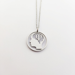 Collier Psychologie en Acier Inoxydable 316L, Bijou Symbole Psychique, Cadeau Délicat pour Psychologue, Bijoux en Acier - Product Image 2