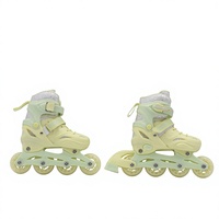 Patins à roulettes en ligne pour garçons et filles, ajustables, à une seule rangée, en maille durable, pour sports de plein air, avec roulements Abec-7