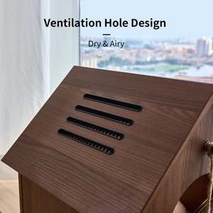 Maison pour chat d'intérieur - Lit-caverne moderne en bois pour chat, robuste et durable, avec jouet à suspendre en forme de balle - Product Image 2