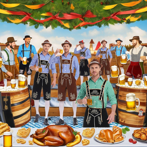 Caliente Oktoberfest cerveza hombres puesta en escena traje carnaval fiesta traje vestido de lujo - Product Image 3