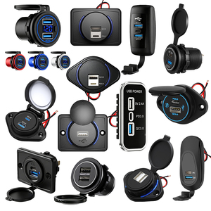 <span class=keywords><strong>Chargeur</strong></span> rapide 12V 24V à montage sur panneau 3.0 pour marine, camping-car, bus, avec double USB-A 18W et double TYPE-C 20W, prise de <span class=keywords><strong>chargeur</strong></span> de <span class=keywords><strong>voiture</strong></span> avec interrupteur à bascule - Product Image 1
