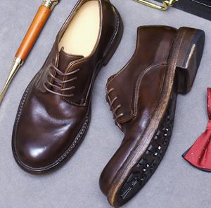 Zapatos Oxford Vintage de Estilo Británico para Hombre, Parte Superior de Cuero Genuino, Cierre Deslizante, Antideslizantes, Impermeables, con Patrón Floral, para Boda - Product Image 2