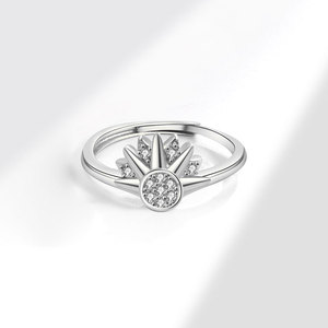 Simple Shiny Sun and Moon Zircon <strong>Rings</strong> <strong>Set</strong> for Women Lovers Romantic Resizable <strong>Stacked</strong> <strong>Ring</strong> - Product Image 6