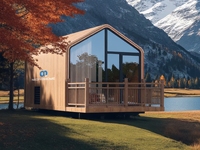 Maison modulaire préfabriquée en conteneur, maisonnette en panneaux sandwich, cabane mobile portable pour hôtel, villa, appartement