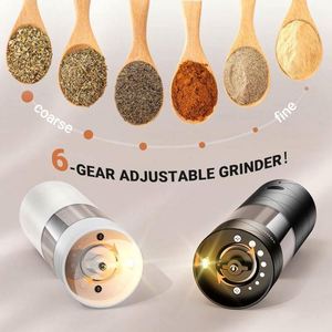 Electric Salt <b>Pepper</b> <b>Grinder</b> Set USB Rechargeable Warm LED Light Adjustable Coarseness Lidaop Large Capacity Automatic Black - Product Image 4