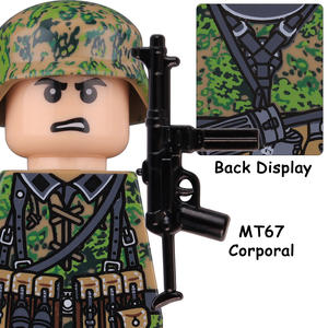 第二次世界大戦ドイツ軍兵士ミニアクションフィギュアビルディングブロック春オークリーフ迷彩ヘルメット歩兵陸軍レンガおもちゃ - Product Image 5
