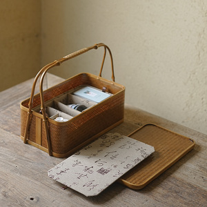 Chinese <b>Bamboo</b> Woven Food <b>Basket</b> Rectangle With Lid For Kitchen Storage Anji Origin - Product Image 2