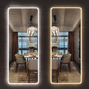 Tùy chỉnh không khung lớn treo tường đầy đủ chiều dài tủ quần áo thông minh Gương LED mặc quần áo lên gương - Product Image 2