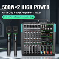 Amplificateur de puissance PA6XM 350W*2, 6 canaux, mixeur audio numérique professionnel avec microphone pour studio et scène