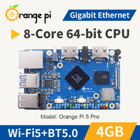 Carte de développement Orange Pi 5 Pro avec 4 Go de RAM LPDDR5 RK3588S Mini PC WiFi pour Bluetooth exécute Orangepi OS Ubuntu Debian Android