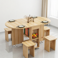 Ensemble de table à manger moderne réglable, extensible, pliable et peu encombrant avec tabourets pour petits appartements et hôtels