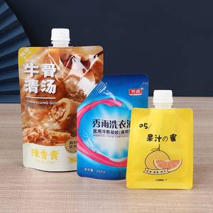 Customized self-supporting bag with irregular suction nozzle <b>aluminum</b> <b>foil</b> bag vacuum printed composite packaging bag for juice - Product Image 1