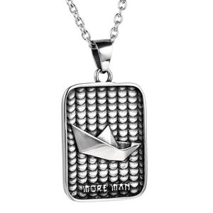 Jd Rock — pendentif carré de vernis miroir, plaque rectangulaire en acier inoxydable avec des étiquettes uniques en papier, Design de <span class=keywords><strong>bateau</strong></span>, pour petits hommes - Product Image 2