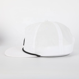 BSCI High Quality Embroidery Patch Logo 5 Panel <strong>White</strong> Polyester Sport Gorras Wholesale Custom Hat <strong>Flat</strong> Brim Rope Snapback <strong>Cap</strong> - Product Image 3