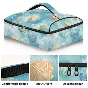 Bandeja para Hornear Aislada de Nailon con Diseño de Conchas Marinas de Hawái en Acuarela, Impresión Personalizada - Product Image 2