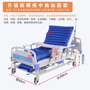 Baoxin Multifunctional Nursing <b>Bed</b> Manual Hand Crank Adjustable Backrest Hospital <b>Bed</b> For Elderly Patients <b>Disabled</b> People - Product Image 4