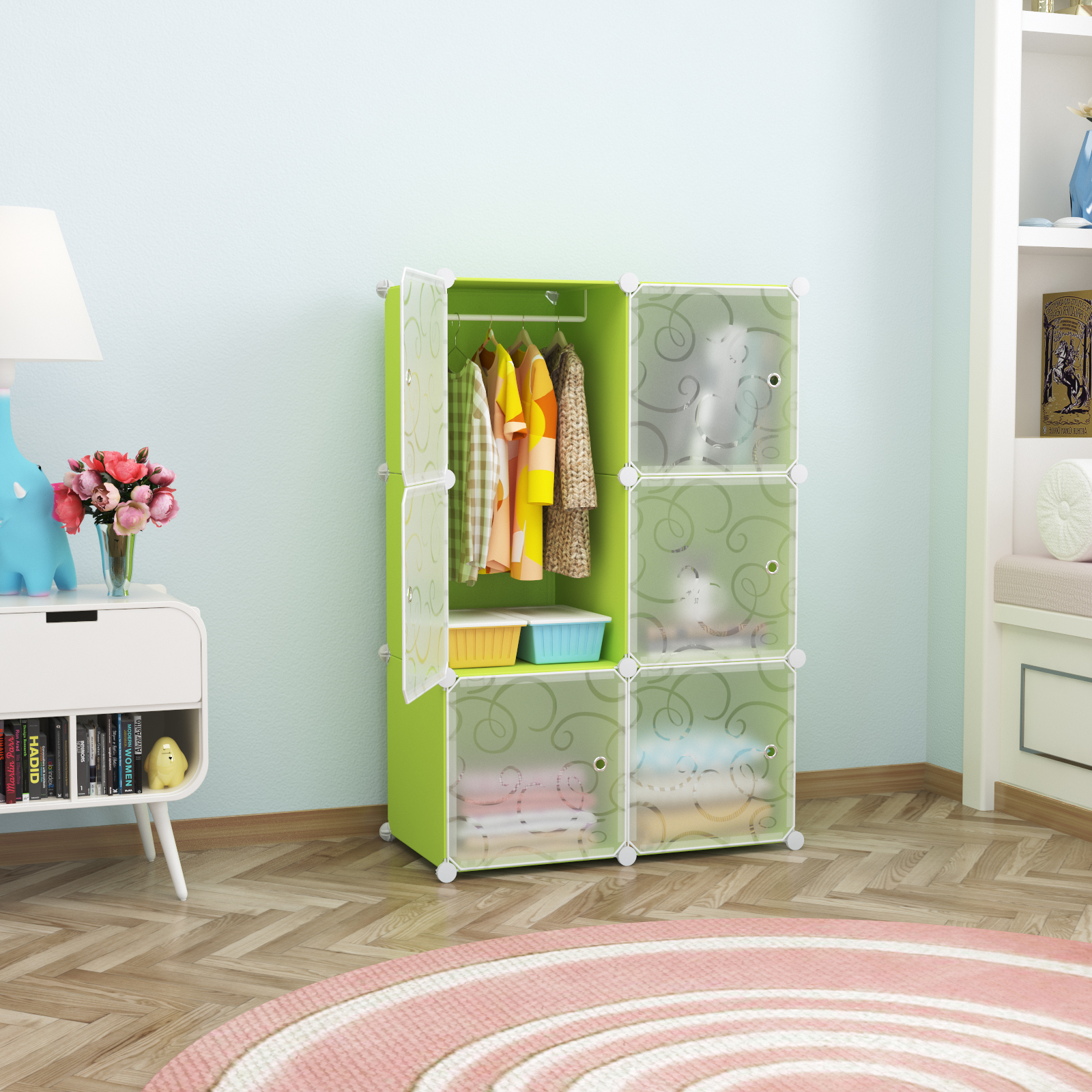 JIANLI 6-Grid Wardrobe - Space-Efficient & Versatile Design