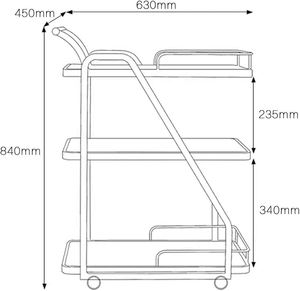 <strong>Gold</strong> <strong>Trolley</strong> Cart mini bar <strong>trolley</strong> with 3layer <strong>gold</strong> stainless frame for nail beauty salon cart CB-H104 - Product Image 6