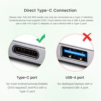 Lector y Escritor RFID UHF GYRFID 860-960mhz para Teléfono Móvil Android, ISO18000-6C, USB Tipo-C, Plug and Play