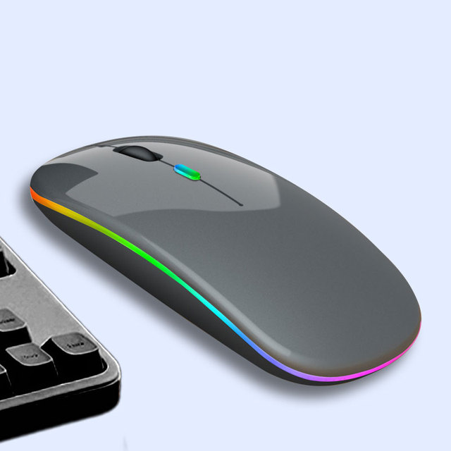 High Quality Wireless 2.4g Blue Tooth Thin Wireless Charging Mouse Led Light Game Computer Wireless Dual Mode Mouse