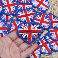 Patch brodé en forme de cœur à paillettes, thermocollant pour vêtements, sacs, chapeaux, applique en chenille mignonne pour enfants et adultes