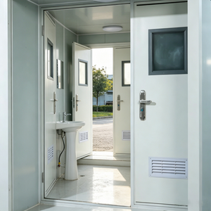 Cabina de Baño Doble Prefabricada Moderna y de Lujo, con Paredes de Vidrio, Portátil, para Campamentos VIP, Eventos al Aire Libre y Fiestas - Product Image 4
