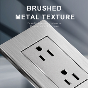 Mỹ tiêu chuẩn thép không gỉ tấm 15A công tắc điện chúng tôi cắm đôi ổ cắm tường Ổ cắm điện Mexico chuyển đổi ổ cắm màu xám - Product Image 6