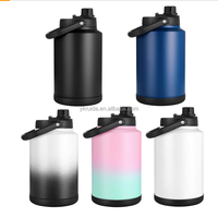 Kapasitas Besar 128Oz Air Pot Stainless Steel Water Jug 1 Galon Double Wall Insulated Botol dengan Pegangan Tutup
