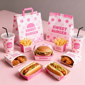 Caja de Embalaje para Comida Rápida para Llevar, Impresa Personalizada con Logotipo, Caja Plegable para Sándwiches y Hamburguesas para Restaurantes - Product Image 5