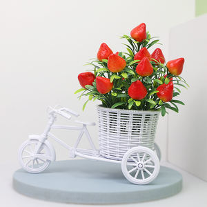Grosir karangan bunga buatan sutra peony plastik bunga pernikahan keluarga murah dekorasi sepeda buah Natal - Product Image 4