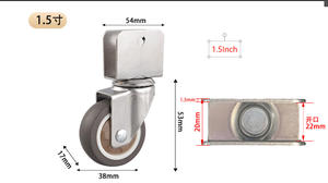 1 1,25 1,5 2 pulgadas. En FORMA DE U <span class=keywords><strong>TPR</strong></span> Silent Belt Bearing Estante de ruedas Muebles con freno Ruedas universales - Product Image 3