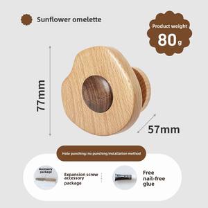 Porte-manteau en bois massif Crochet adhésif créatif Design moderne Crochet de porte d'entrée mural Chapeaux Boîte à vêtements emballée gratuitement - Product Image 6