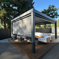 Pergola à lames orientables en aluminium pour l'extérieur, structure d'ombrage moderne et réglable pour la décoration de patio et de jardin