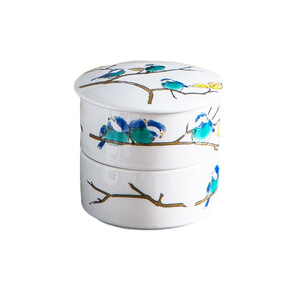 Couvercle de bol multicouche en céramique de style japonais Petite vaisselle pour cuire à la vapeur des œufs Sauce à la crème pour le ragoût de dessert pour la table à manger de la cuisine - Product Image 5