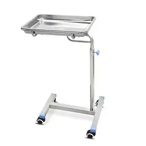अस्पताल क्लिनिक मोबाइल मेयो ट्रे स्टैंड स्टेनलेस स्टील मेयर उपकरण ट्रे स्टैंड एडजस्टेबल ऊंचाई बेसिन ऑपरेशन ट्रे स्टैंड - Product Image 2