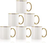 Fabricant en gros de tasses à café en céramique blanche personnalisées de 11 oz avec logo personnalisé imprimé, tasse à café en céramique vierge pour Noël