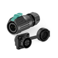 Connecteur circulaire étanche M12 LP12 2 broches 5A IP68 IPX9K avec verrouillage Push-Pull pour montage sur panneau, câble vers carte, prise solaire industrielle