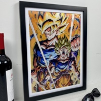 Affiche d'anniversaire en art déco lenticulaire 3D d'anime la plus récente, trois personnages, image changeante, décoration murale d'anime, 30x40cm
