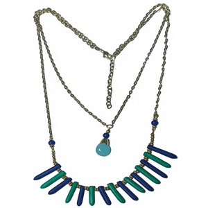 Bohemian Colorful Fabric Beaded Gold Plated Handmade Eco-Friendly Women's <b>Statement</b> <b>Necklace</b> Fashion Pendant Chain Geometric - Product Image 5