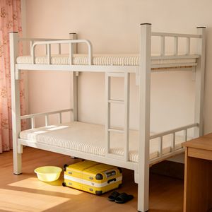 Heavy Duty Metal Twin <b>Bunk</b> <b>Beds</b> Industrial Iron Frame Full Size <b>Double</b> Deck for Construction Accommodation - Product Image 1